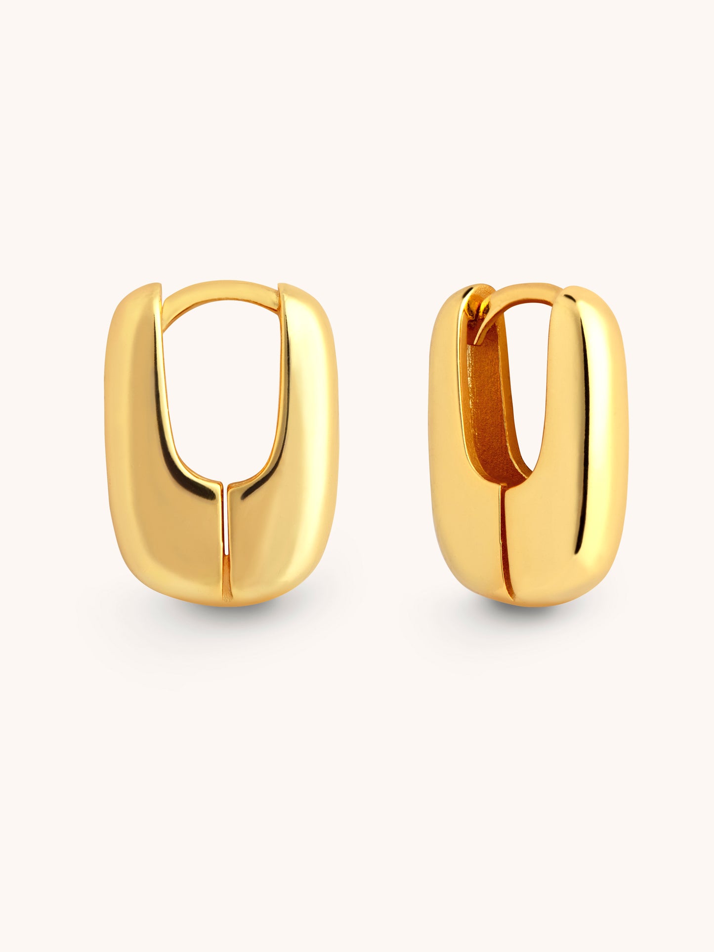 gold square huggie earrings