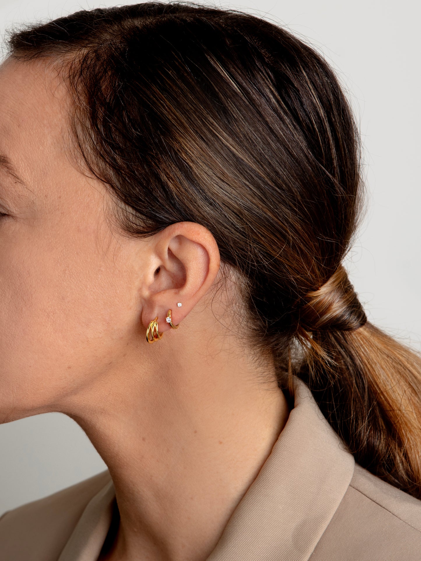 Nova Gold Stud Earrings