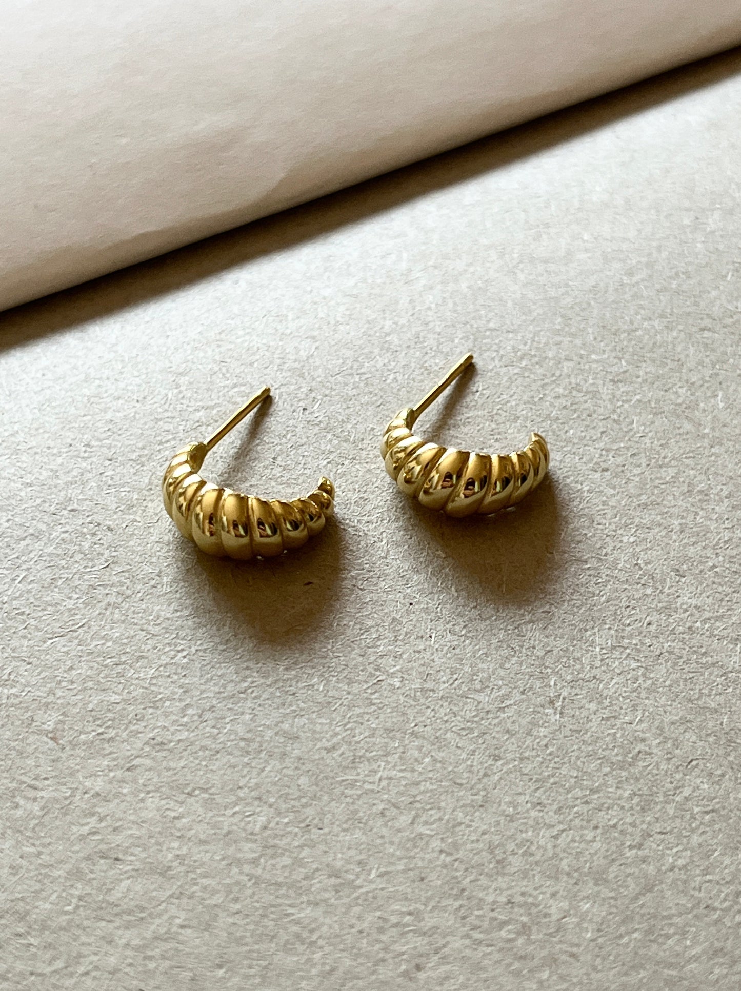 gold croissant earrings