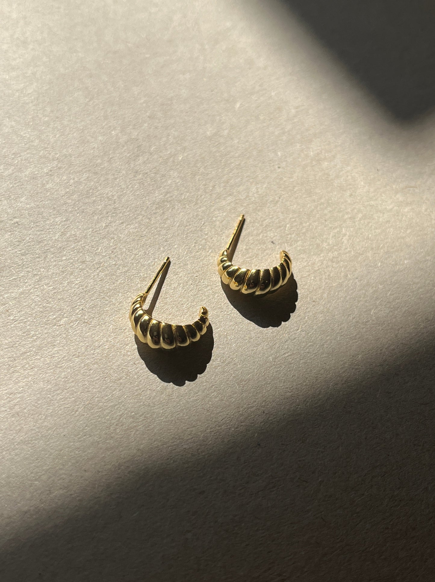 gold croissant earrings